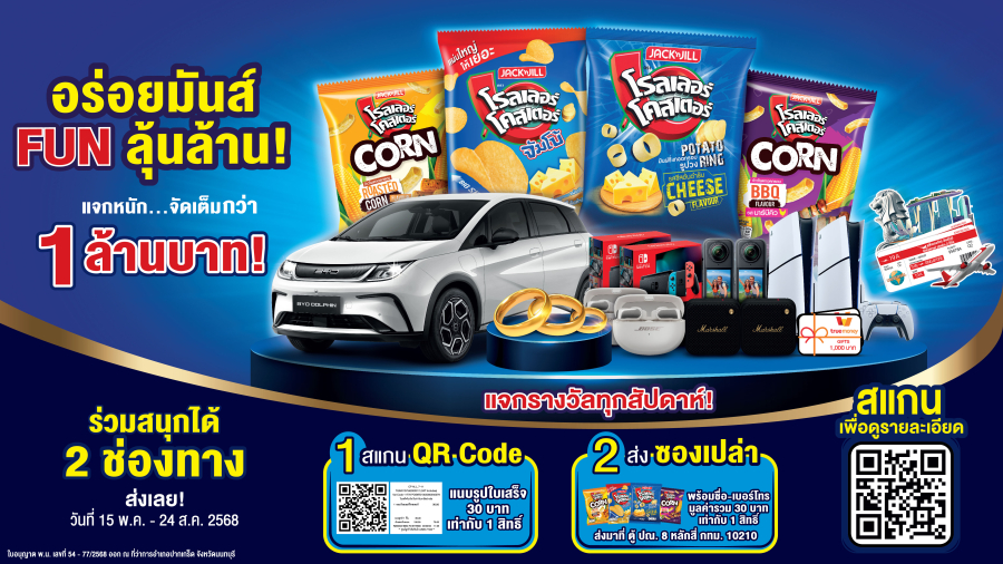 โรลเลอร์ โคสเตอร์ อร่อยมันส์ FUN ลุ้นล้าน!  เปิดตัวแคมเปญชิงโชคครั้งใหญ่ แจกรางวัลรวมกว่า 1 ล้านบาท