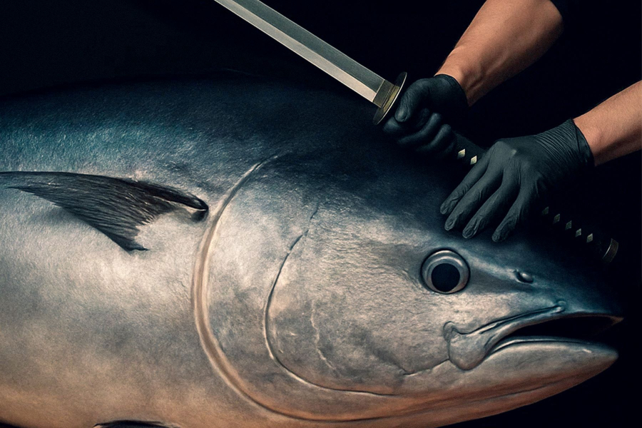 โชว์แล่ปลาทูน่าบลูฟินยักษ์ ที่ดิเอมเมอรัลด์ ค็อฟฟี่ช็อพ