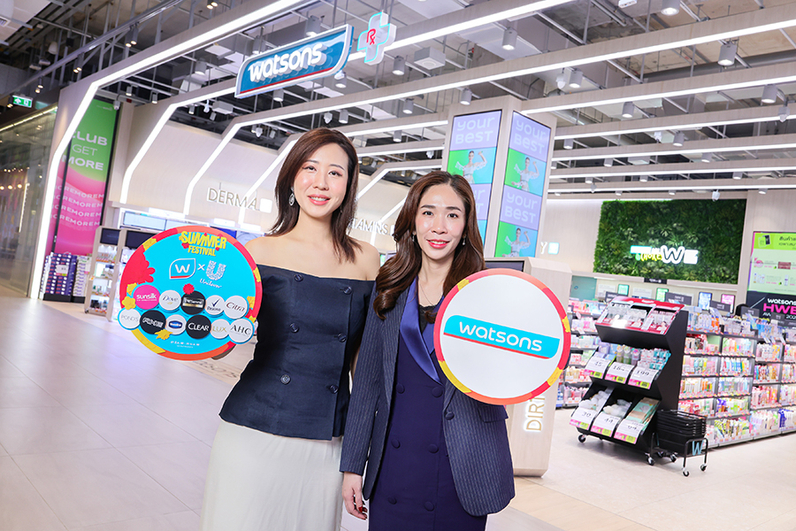 วัตสัน จับมือ ยูนิลีเวอร์ สองพันธมิตรยักษ์ใหญ่แห่งวงการสุขภาพและความงาม ชวนคนไทยปักหมุดความสนุกชอปปิงหน้าร้อนแบบไร้ขีดจำกัด